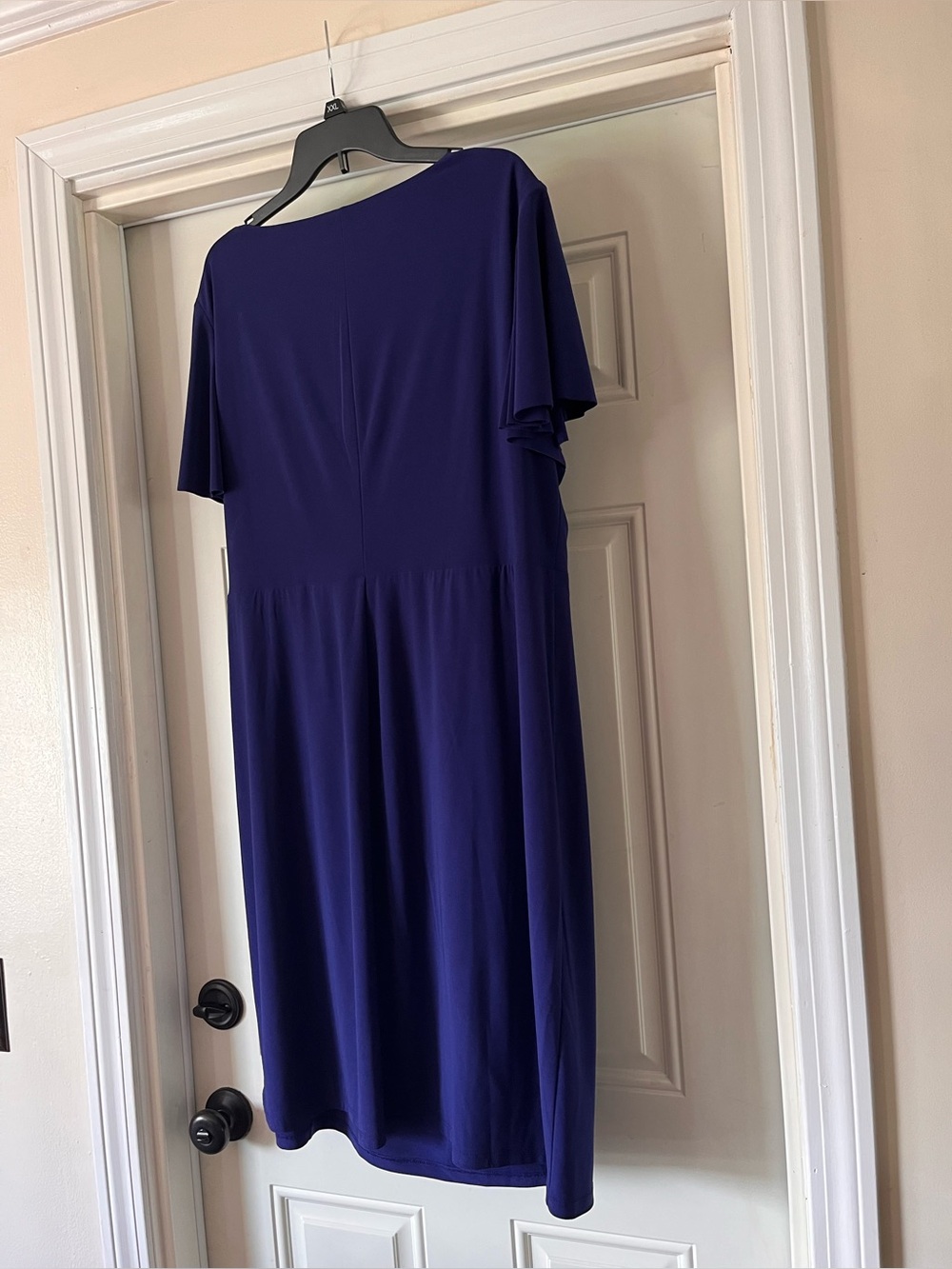 Chaps Royal Blue Faux Wrap Dress in Size 20W! Super flattering knot waist! - Picture 9 of 14